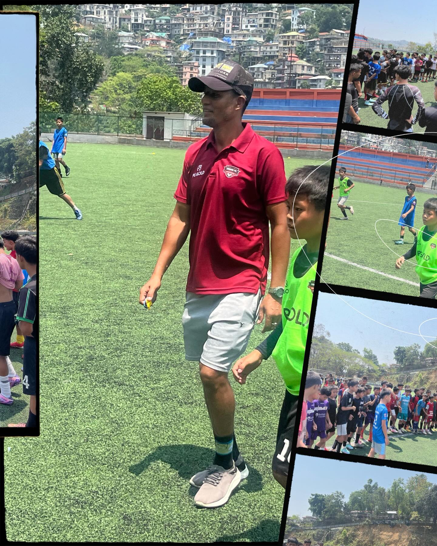 Coach on field at Lenruol Football Academy Aizawl trials