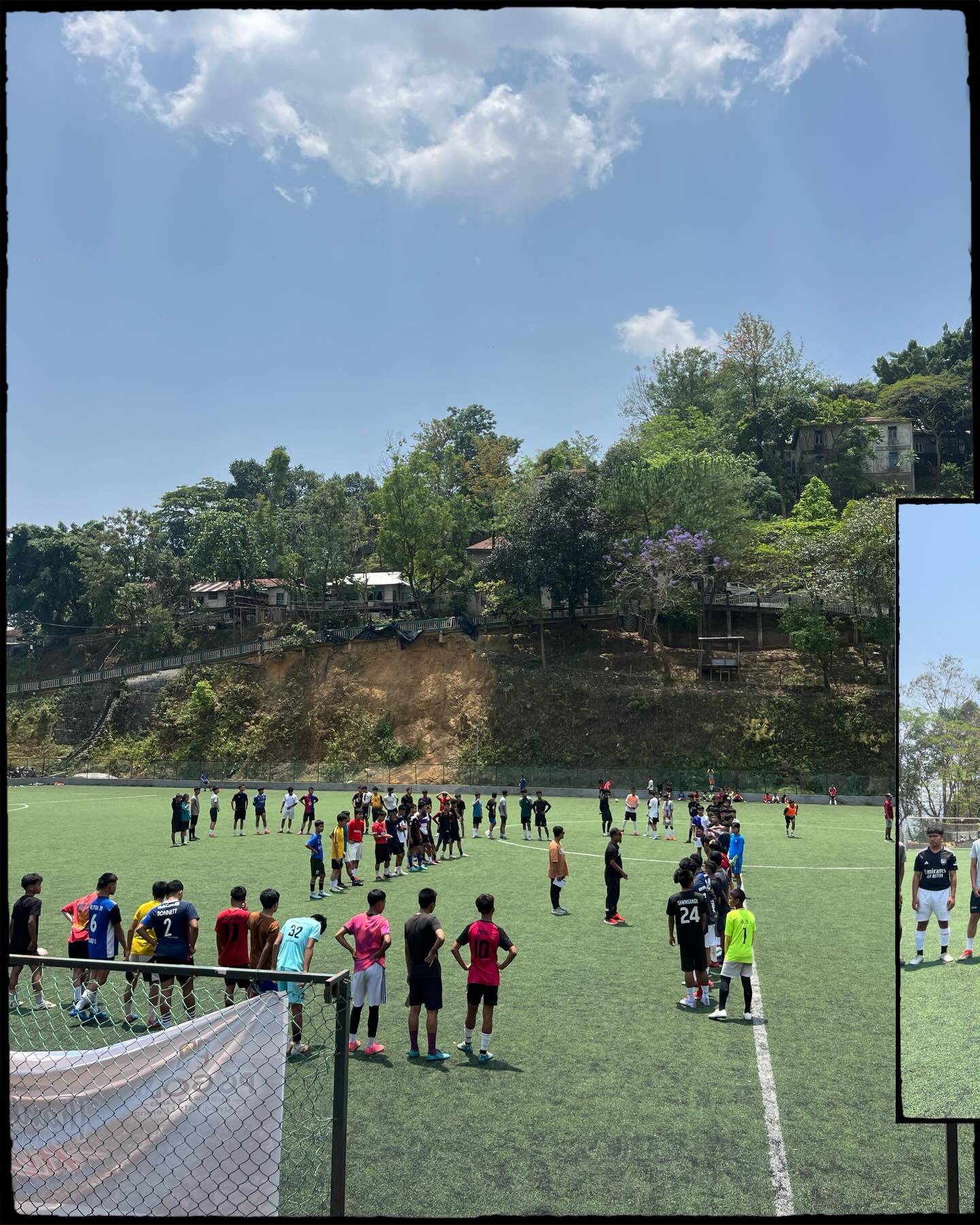 Players on pitch during Lenruol Football Academy Aizawl trials